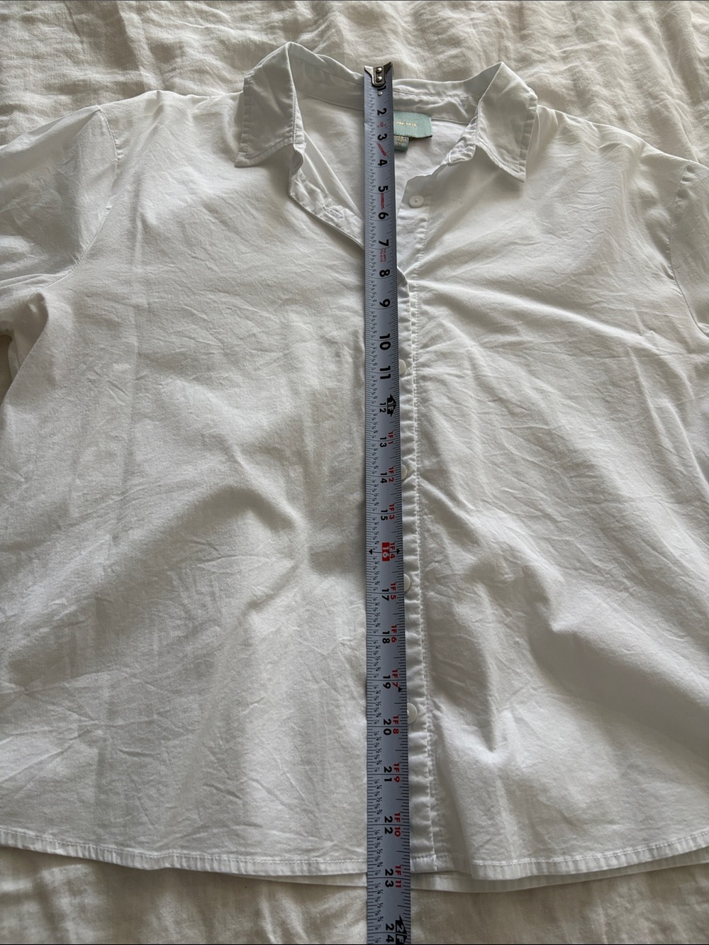 Classic White Tie-Sleeve Button-Down Shirt - Picture 11 of 13